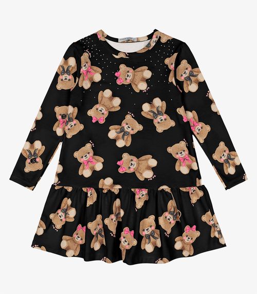 Vestido Infantil Trick Nick Preto