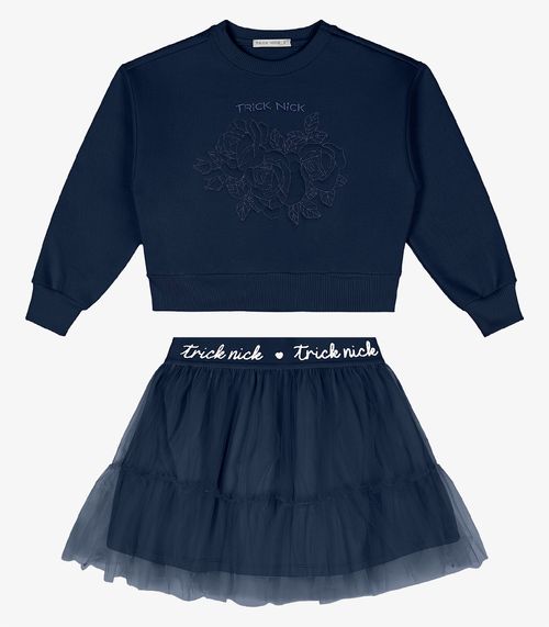 Conjunto Blusão Com Saia Trick Nick Azul
