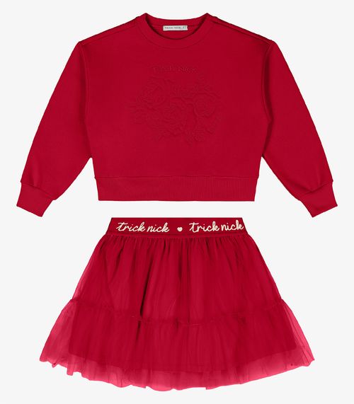 Conjunto Blusão Com Saia Trick Nick Vermelho