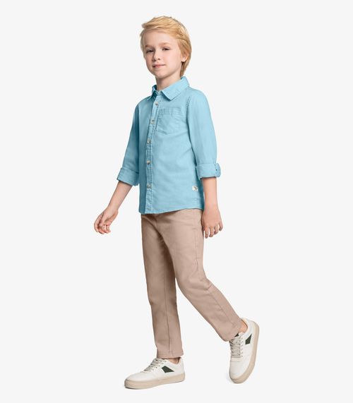 Calça Infantil Masculina Em Sarja Trick Nick Marrom
