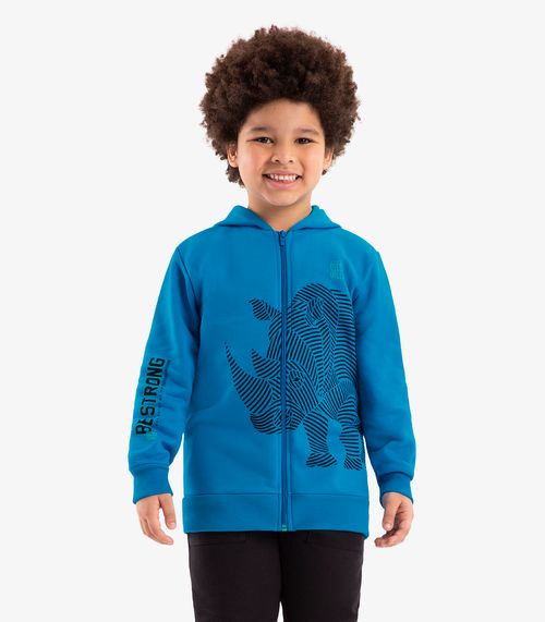 Jaqueta Infantil Com Capuz Rovi Kids Azul