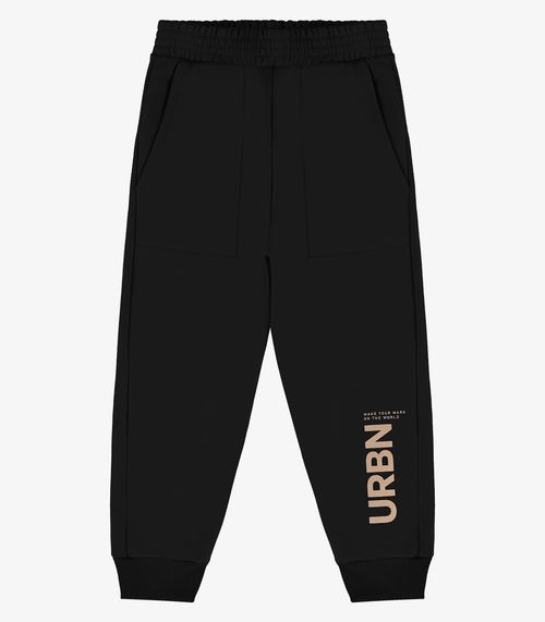 Calça Infantil Em Moletom Rovi Kids Preto