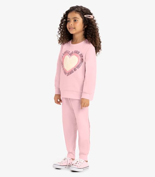 Conjunto Menina Blusão Com Calça Rovi Kids Rosa