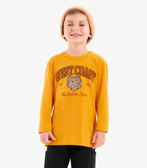 Camiseta Infantil Manga Longa Rovi Kids Amarelo