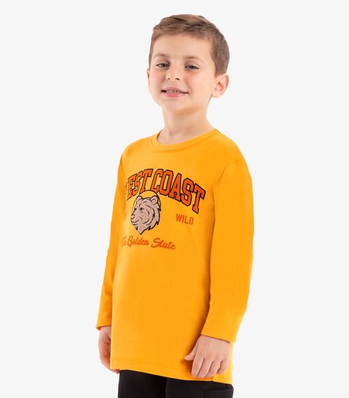 Camiseta Infantil Manga Longa Rovi Kids Amarelo