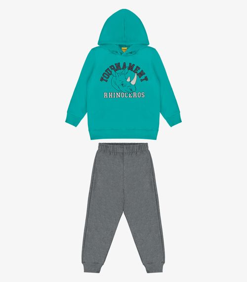 Conjunto Blusão Com Capuz E Calça Rovi Kids Verde