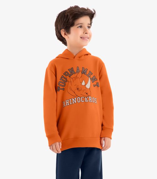 Conjunto Blusão Com Capuz E Calça Rovi Kids Laranja