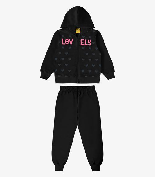 Conjunto Infantil Jaqueta Com Calça Rovi Kids Preto