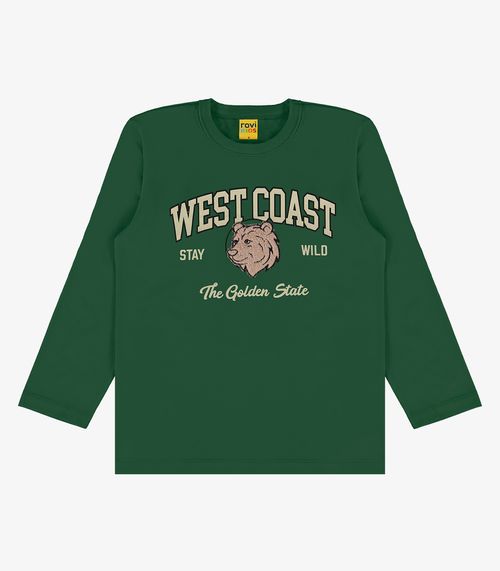Camiseta Infantil Manga Longa Rovi Kids Verde