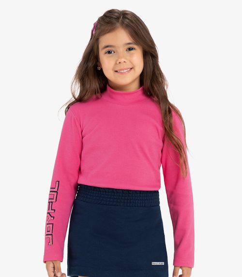 Conjunto Infantil Blusa Com Short Saia Rovi Kids Rosa