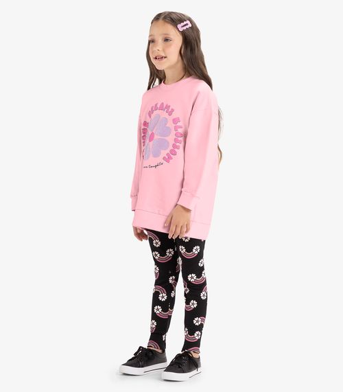 Conjunto Infantil Blusão Com Legging Rovi Kids Rosa