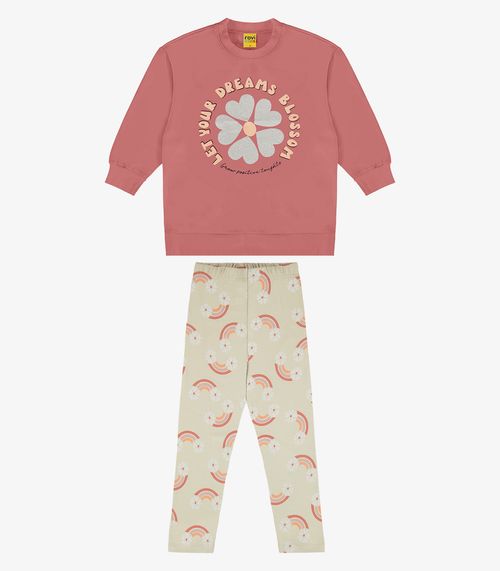 Conjunto Infantil Blusão Com Legging Rovi Kids Rosa