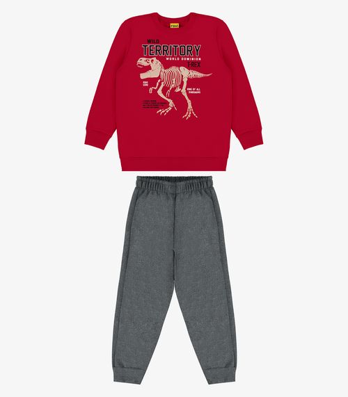 Conjunto Infantil Blusão Com Calça Rovi Kids Vermelho