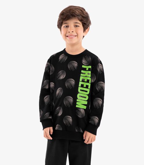 Conjunto Infantil Blusão Com Calça Rovi Kids Preto