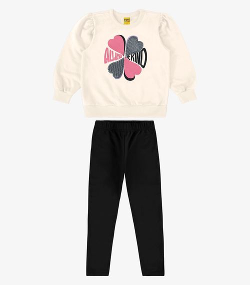Conjunto Infantil Blusão Com Legging Rovi Kids Bege