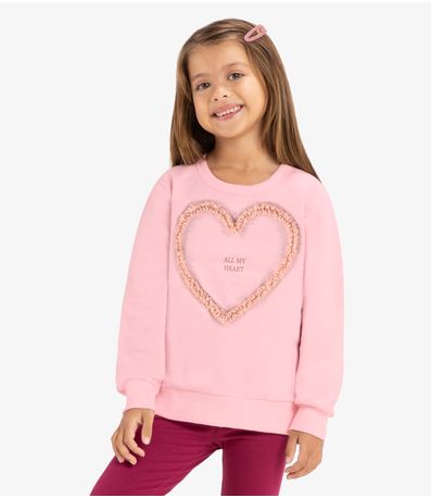 Blusão Infantil Em Moletom Rovi Kids Rosa