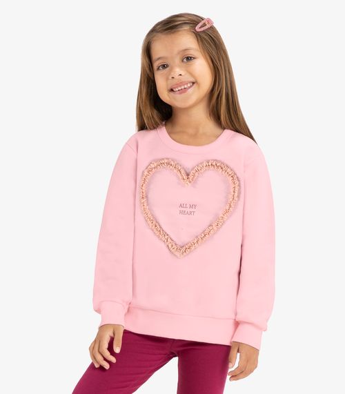 Blusão Infantil Em Moletom Rovi Kids Rosa