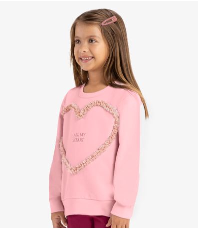 Blusão Infantil Em Moletom Rovi Kids Rosa