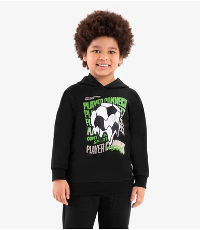 Blusão Infantil Com Capuz Rovi Kids Preto