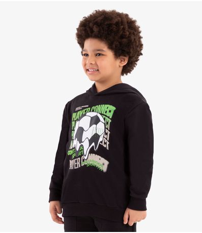 Blusão Infantil Com Capuz Rovi Kids Preto