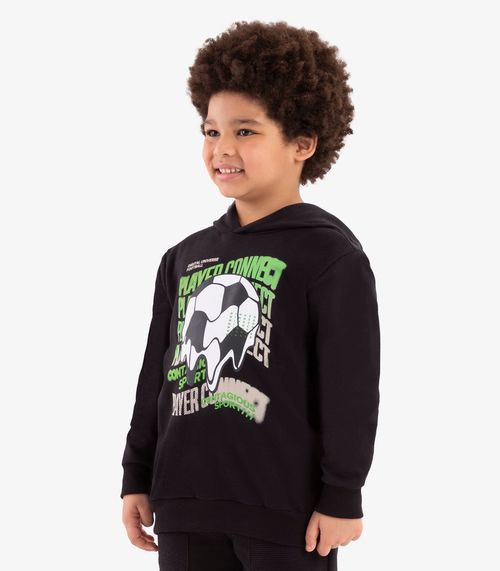 Blusão Infantil Com Capuz Rovi Kids Preto
