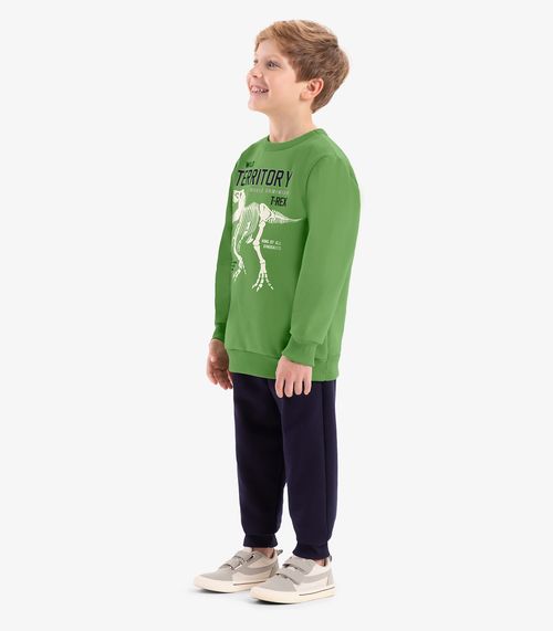 Conjunto Infantil Blusão Com Calça Rovi Kids Verde