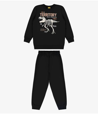 Conjunto Infantil Blusão Com Calça Rovi Kids Preto