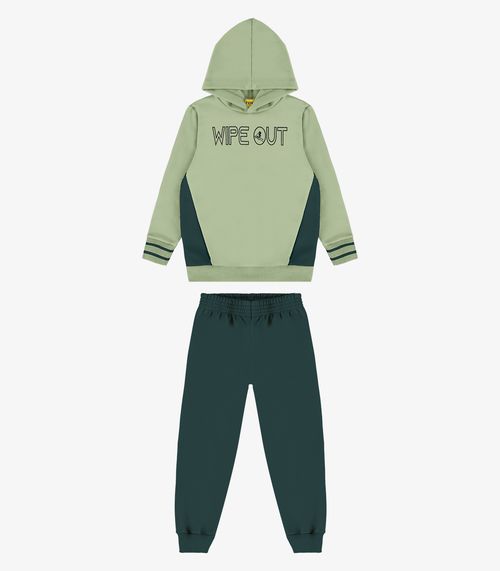Conjunto Blusão Com Capuz E Calça Rovi Kids Verde