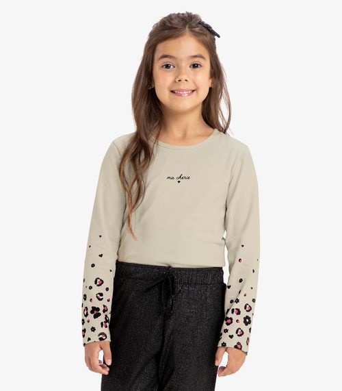 Blusa Manga Longa Rovi Kids Bege
