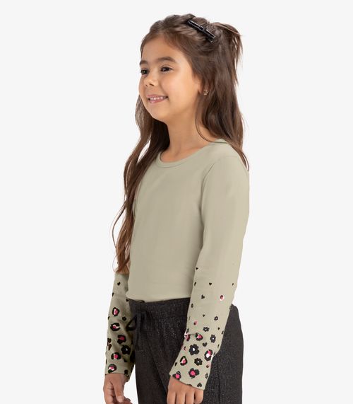 Blusa Manga Longa Rovi Kids Bege