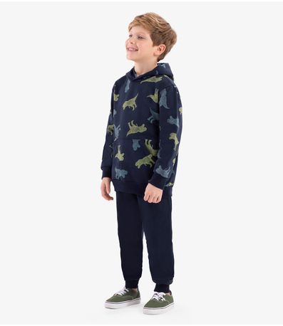 Conjunto Blusão Com Capuz E Calça Rovi Kids Azul