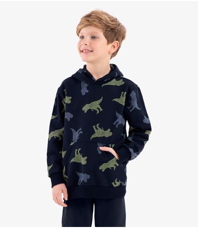 Conjunto Blusão Com Capuz E Calça Rovi Kids Azul