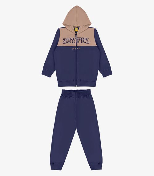 Conjunto Jaqueta Com Capuz E Calça Rovi Kids Azul