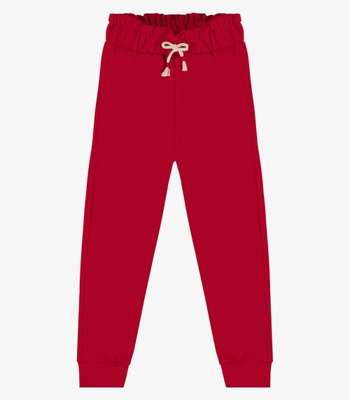 Calça Infantil Em Moletom Rovi Kids Vermelho