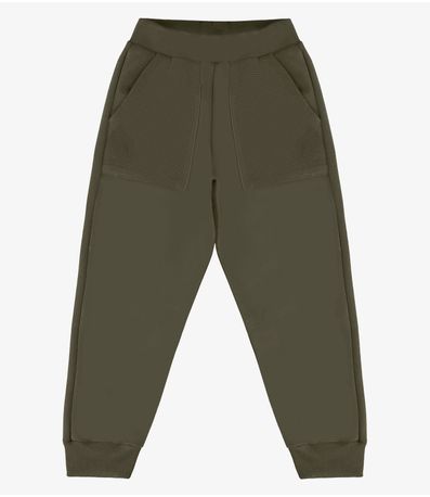 Calça Infantil Em Moletom Rovi Kids Verde