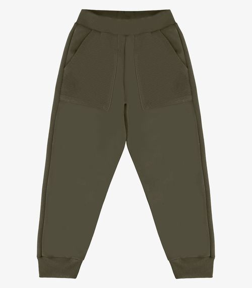 Calça Infantil Em Moletom Rovi Kids Verde
