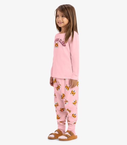 Pijama meia malha Rovi Kids Rosa