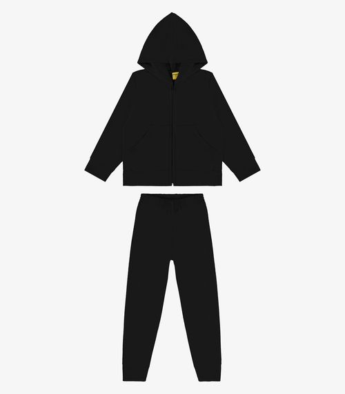 Conjunto jaqueta com capuz e calça Rovi Kids Preto
