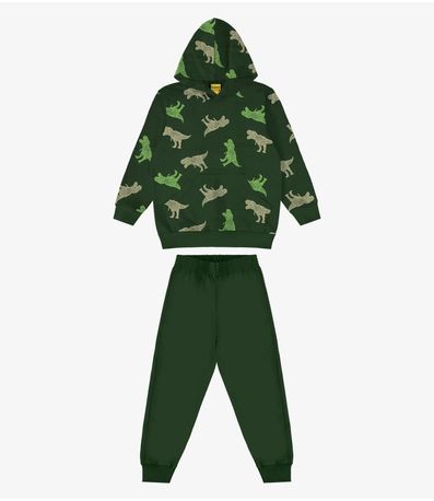 Conjunto Blusão Com Capuz E Calça Rovi Kids Verde