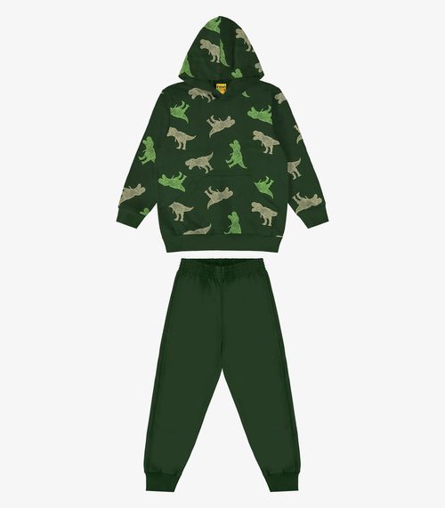 Conjunto Blusão Com Capuz E Calça Rovi Kids Verde