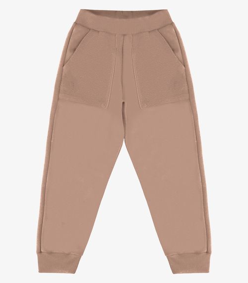 Calça Infantil Em Moletom Rovi Kids Marrom