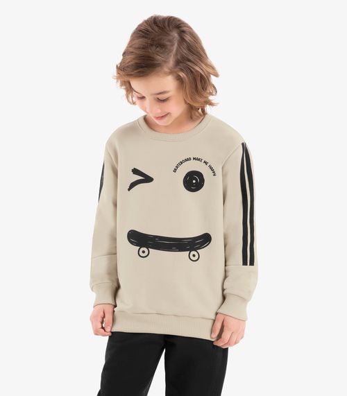 Conjunto Blusão Com Calça Moletom Rovi Kids Bege