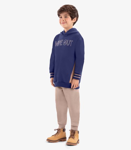 Conjunto Blusão Com Capuz E Calça Rovi Kids Azul