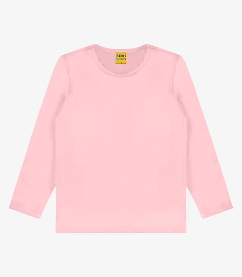 Camiseta manga longa malha térmica Rovi Kids Rosa
