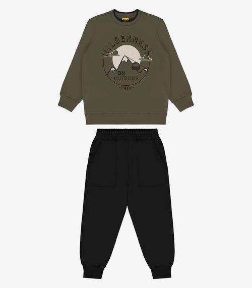 Conjunto Infantil Blusão Com Calça Rovi Kids Verde