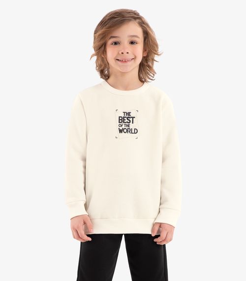 Conjunto Infantil Blusão Com Calça Rovi Kids Bege