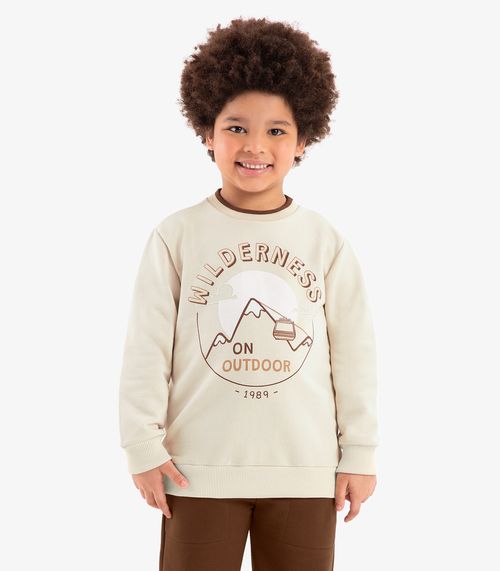 Conjunto Infantil Blusão Com Calça Rovi Kids Bege
