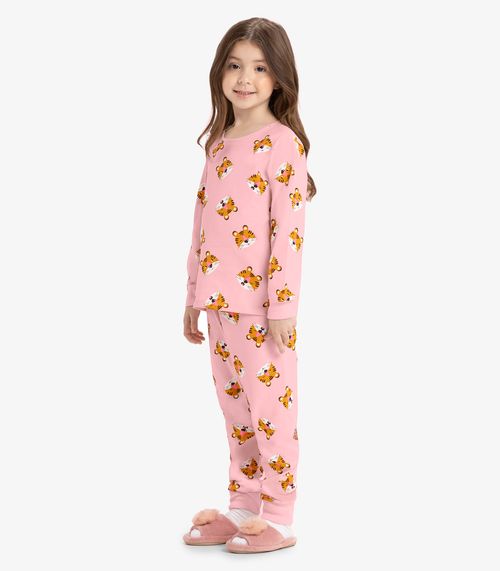 Pijama meia malha Rovi Kids Rosa