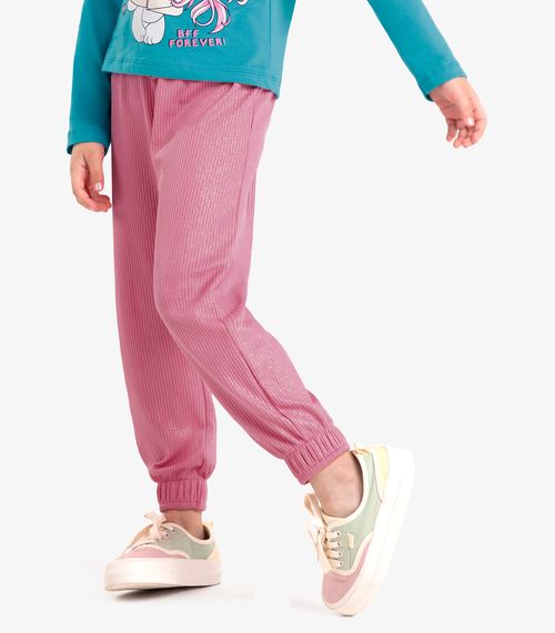 Calça Jogger Infantil Feminina Rovi Kids Rosa