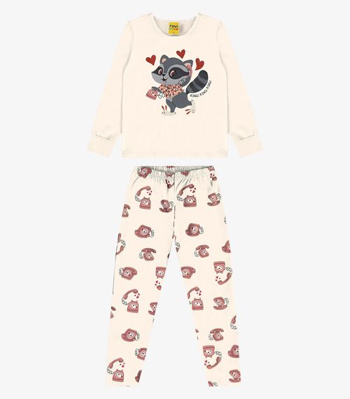 Pijama Meia Malha Rovi Kids Bege
